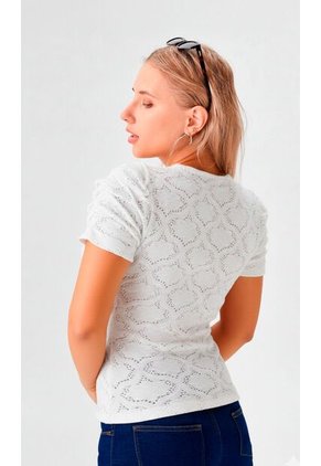 Camiseta Para Mujer Manga Corta Blanco Marca L&H Ref. 8E409031