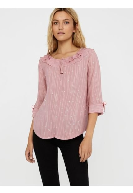 Blusa Para Mujer Manga 3/4 Rosado Marca L&H