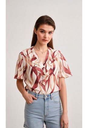 Blusa Para Mujer Manga Corta Rosado Marca L&H Ref. 2J412279