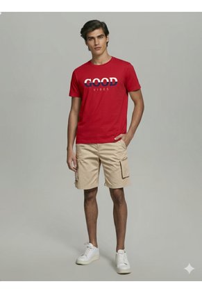 T-Shirt Para Hombre  Rojo Marca L&H Ref. 4K119006