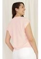 Blusa Para Mujer Manga Corta Rosado Marca L&H de L&H