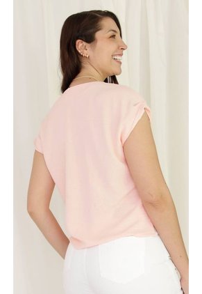Blusa Para Mujer Manga Corta Rosado Marca L&H