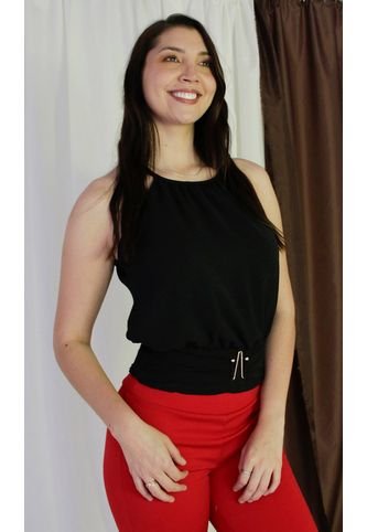 Blusa Para Mujer Manga Sisa Negro Marca L&H L&H