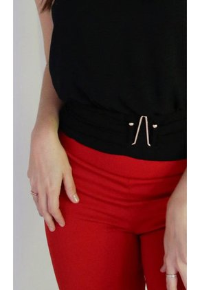 Blusa Para Mujer Manga Sisa Negro Marca L&H