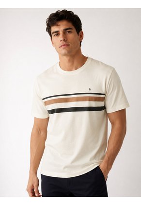 T-Shirt Para Hombre Manga Corta Beige Marca L&H Ref. 4K109140