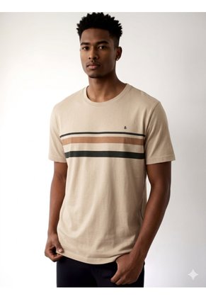 T-Shirt Para Hombre Manga Corta Beige Marca L&H Ref. 4K109140