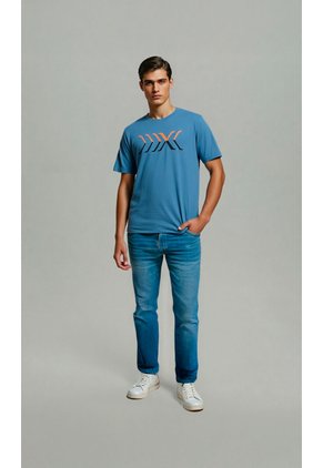 T-Shirt Para Hombre Manga Corta Azul Indigo Marca L&H Ref. 4K109099