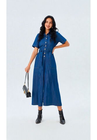 Enterizo Para Mujer Manga Corta Azul Marca L&H Ref. 2J432038 L&H