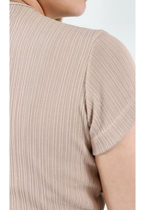 Camiseta Para Mujer Manga Corta Taupe Marca L&H Ref. 4R409215