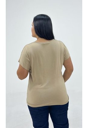 Camiseta Para Mujer. Manga Corta Beige Marca L&H Ref. 5G609079