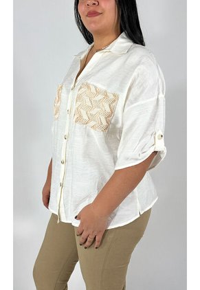 Blusa Para Mujer. Manga Corta Taupe Marca L&H Ref. 1F612229