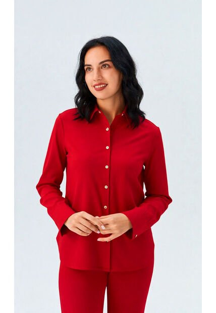 Blusa Para Mujer Manga Larga Rojo Marca L&H Ref. 1F412696