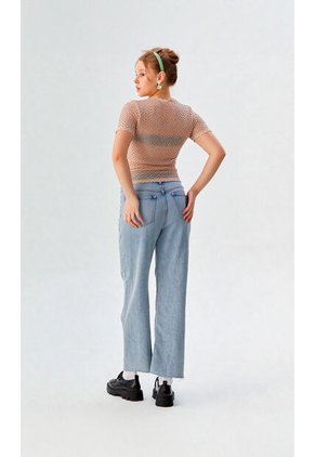 Camiseta Para Mujer Manga Corta Beige Marca L&H Ref. 2J409117