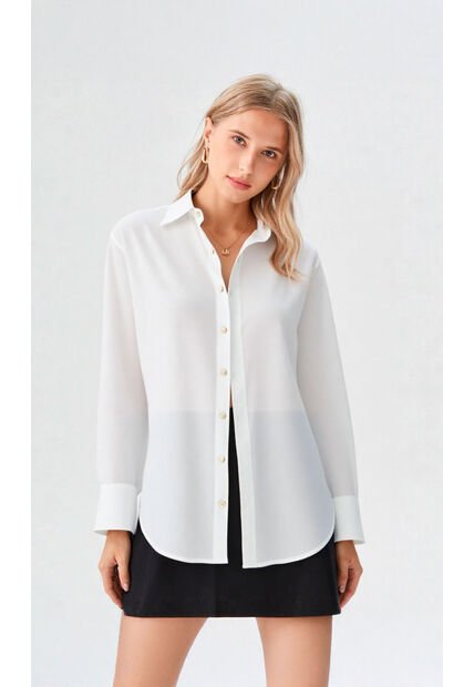 Blusa Para Mujer Manga Larga Blanco Marca L&H Ref. 1F412696