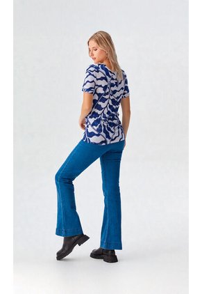 Camiseta Para Mujer Manga Corta Azul Marca L&H Ref. 1F409539