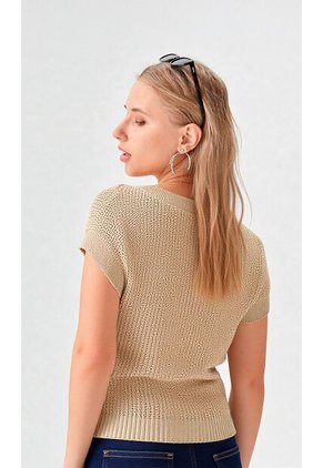 Chaleco Para Mujer Beige Marca L&H Ref. 4E425020