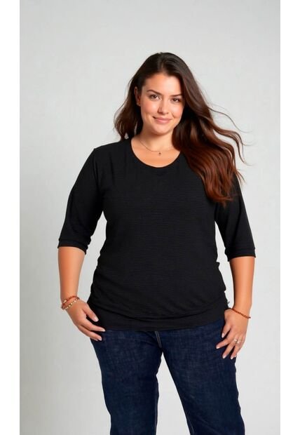 Camiseta Para Mujer. Manga Corta Negro Marca L&H Ref. 4R609051