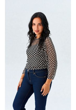 Camiseta Para Mujer Manga 3/4 Negro Marca L&H Ref. 2J409120