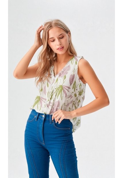 Blusa Para Mujer Manga Sisa Verde Marca L&H Ref. 2J412280