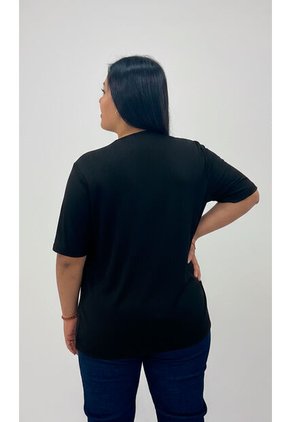 Blusa Para Mujer. Manga Corta Negro Marca L&H Ref. 5P612105