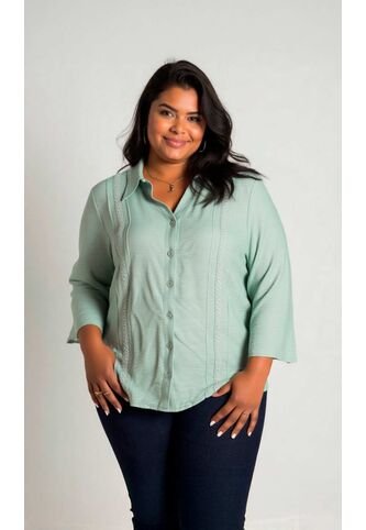 Blusa Para Mujer. Manga 3/4 Verde Marca L&H Ref. 1F612238 L&H