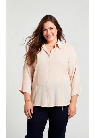 Blusa Para Mujer. Manga 3/4 Beige Marca L&H Ref. 1F612238 L&H