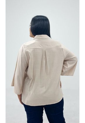 Blusa Para Mujer. Manga 3/4 Beige Marca L&H Ref. 1F612238