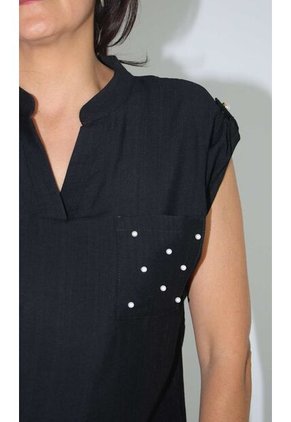 Blusa Para Mujer Manga Corta Negro Marca L&H