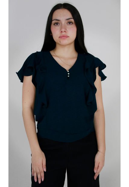 Blusa Para Mujer Manga Corta Verde Marca L&H