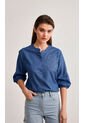 Blusa Para Mujer Manga 3/4 Azul Indigo Marca L&H Ref. 3K412147 de L&H
