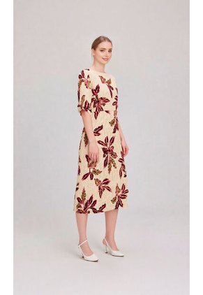 Vestido Para Mujer Manga Corta Vino Marca L&H Ref. 2J417070