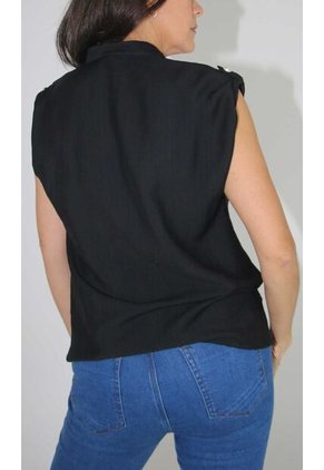 Blusa Para Mujer Manga Corta Negro Marca L&H
