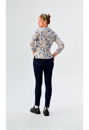 Blusa Para Mujer Manga 3/4 Azul Marca L&H Ref. 1F412713