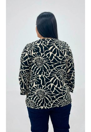 Blusa Para Mujer. Manga 3/4 Negro Marca L&H Ref. 7K612010