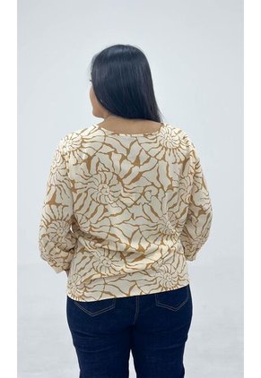 Blusa Para Mujer. Manga 3/4 Taupe Marca L&H Ref. 7K612010