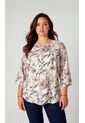 Blusa Para Mujer. Manga 3/4 Cafe Marca L&H Ref. 5P612104 de L&H