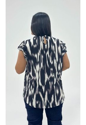 Blusa Para Mujer. Manga Corta Negro Marca L&H Ref. 7K612009