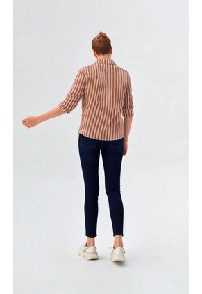 Blusa Para Mujer Manga Corta Cafe Marca L&H Ref. 2J412278