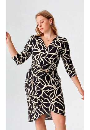 Vestido Para Mujer Manga 3/4 Negro Marca L&H Ref. 1Y417031