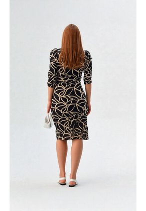 Vestido Para Mujer Manga 3/4 Negro Marca L&H Ref. 1Y417031