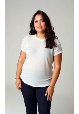 Camiseta Para Mujer. Manga Corta Beige Marca L&H Ref. 2J609090 L&H