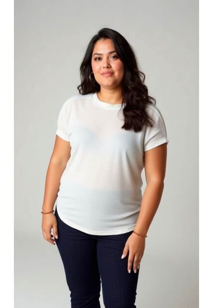 Camiseta Para Mujer. Manga Corta Beige Marca L&H Ref. 2J609090