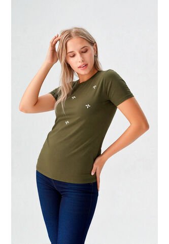 Camiseta Para Mujer Manga Corta Verde Marca L&H Ref. 7S409043 L&H