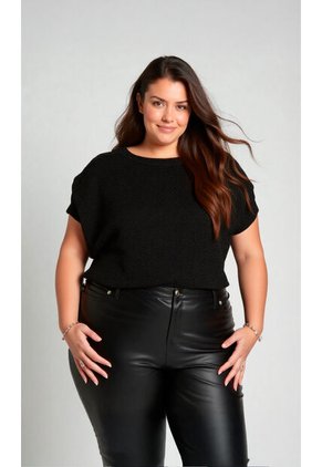 Camiseta Para Mujer. Manga Corta Negro Marca L&H Ref. 2J609090
