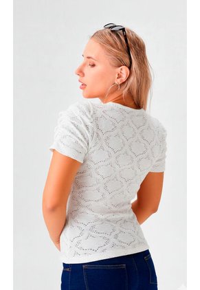 Camiseta Para Mujer Manga Corta Blanco Marca L&H Ref. 8E409031
