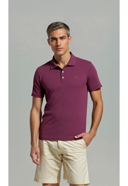 Polo Para Hombre Manga Corta Morado Marca L&H Ref. 4Q109135