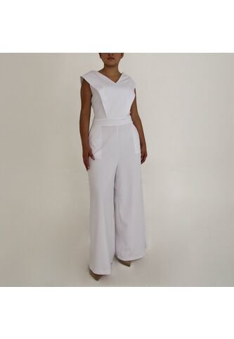 Enterizo Para Mujer Manga Sisa Blanco Marca L&H L&H