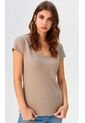 Camiseta Para Mujer Manga Corta Beige Marca L&H Ref. 4R409229 de L&H