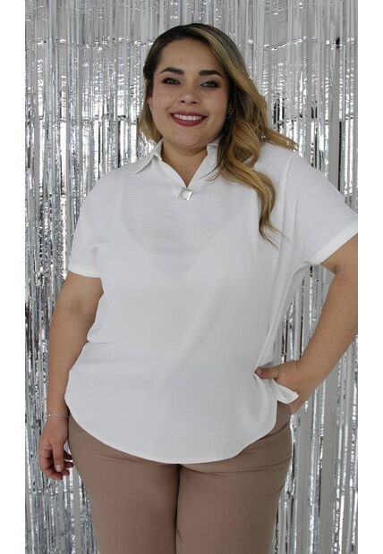 Blusa Para Mujer. Manga Corta Crudo Marca L&H