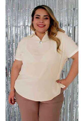 Blusa Para Mujer. Manga Corta Beige Marca L&H L&H